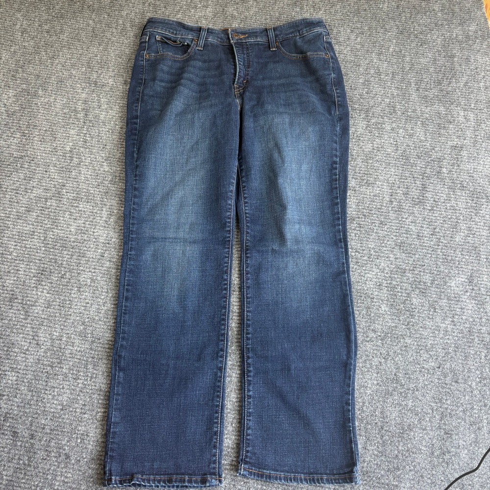 Levis 414 Classic Straight Jeans Womens 16W Dark Wash Blue Denim Stretch 31